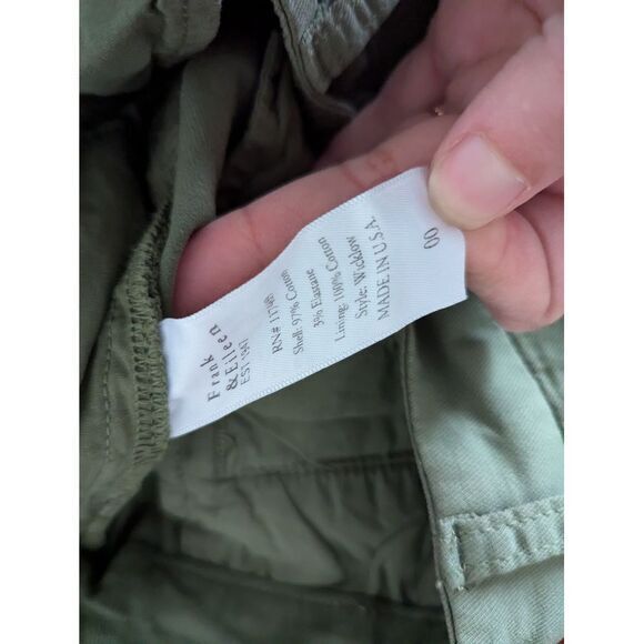 Frank & Eileen pants size 00 Italian Chino twill Sage quiet luxury‎ capsule - Picture 8 of 8